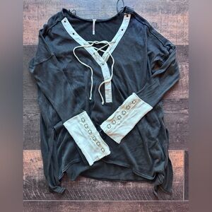 🖤 Free People Lace-Up Long Sleeve Top 🖤 XS